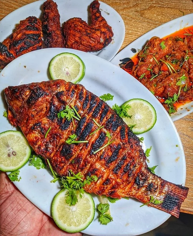 Eating fish. 9