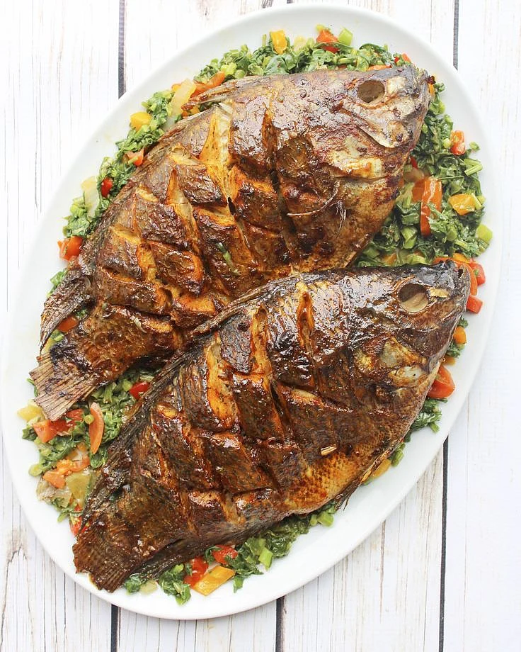 Eating fish. 8