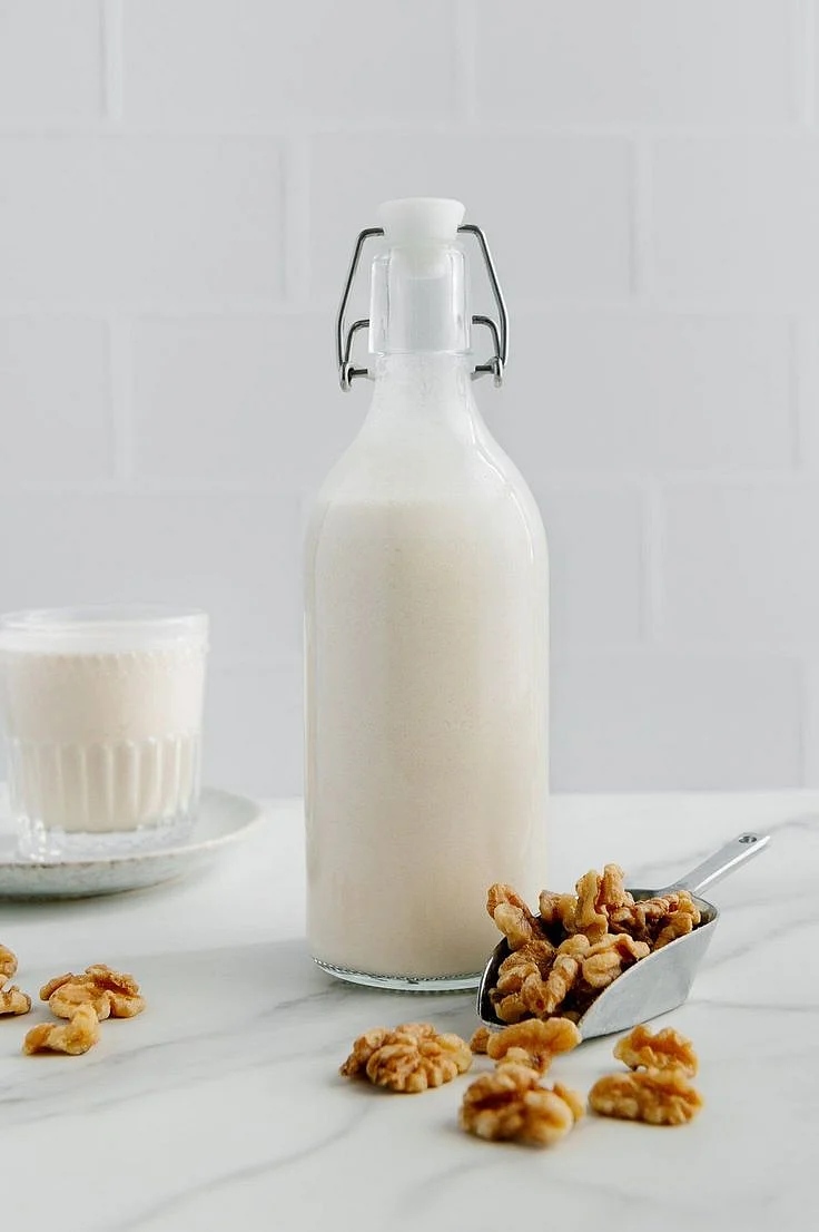 walnuts to milk. 2