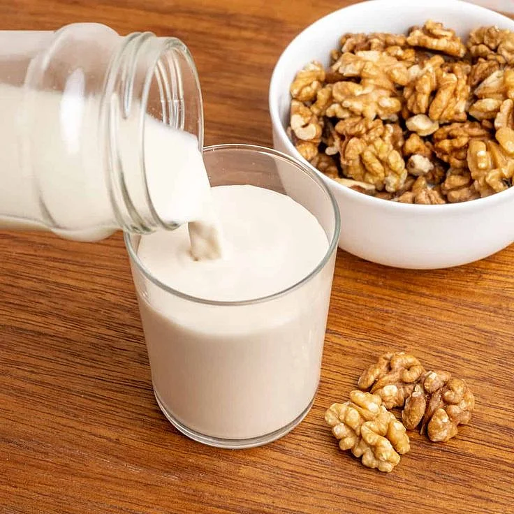 walnuts to milk. 1