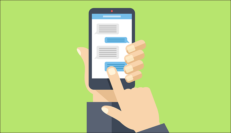 sms messages from business hand 760