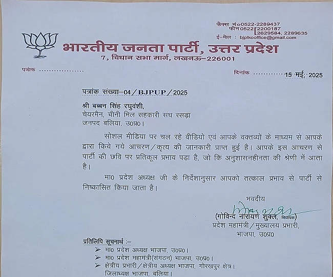 BJP Letter