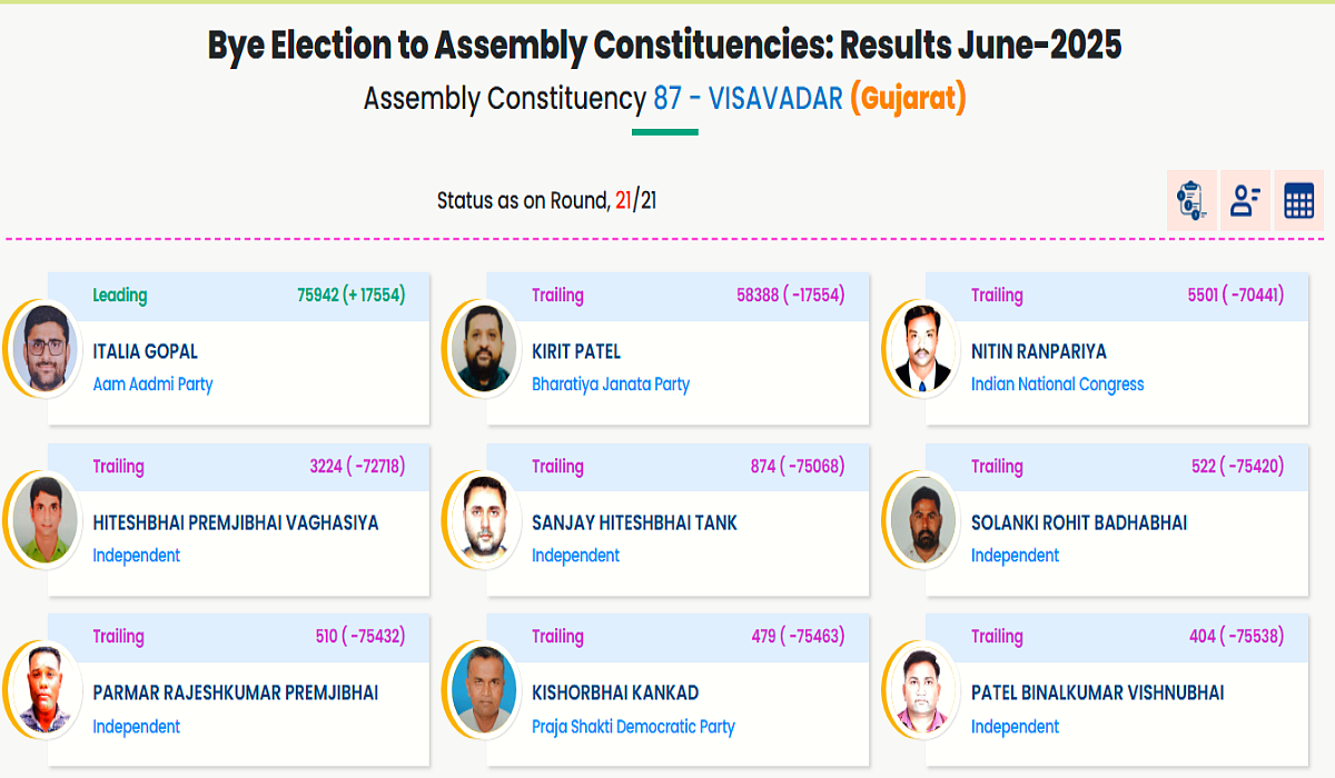 Visavadar Assembly Constituency Results
