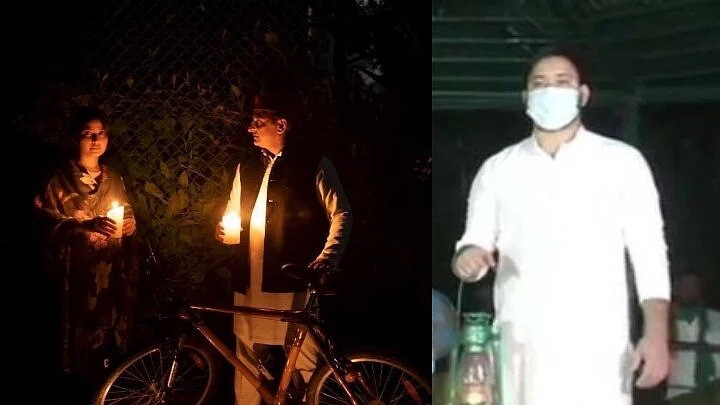 9 بجے 9 منٹ: لالٹین جلائے نظر آئے تیجسوی اور رابڑی، لکھنؤ میں کانگریس لیڈران گرفتار