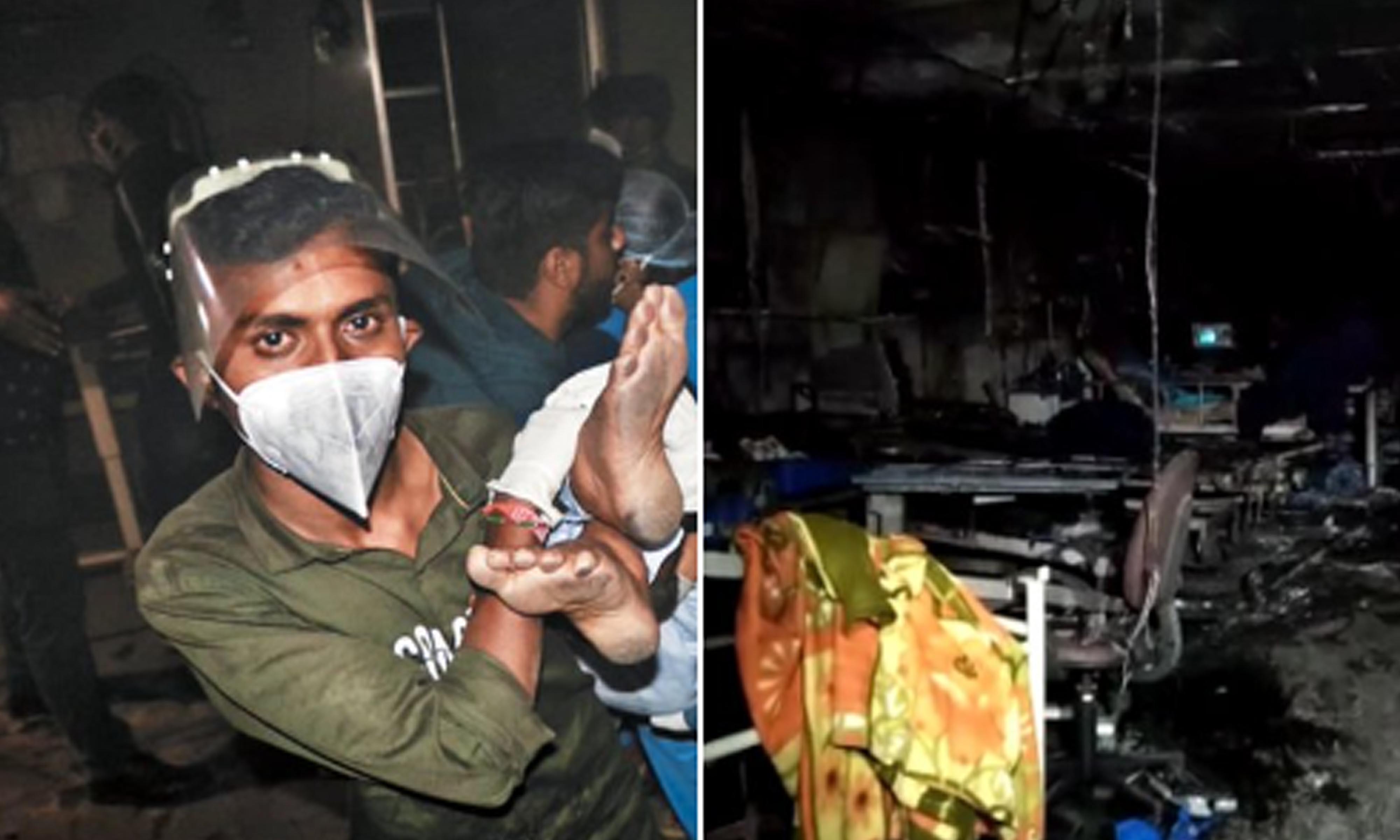 گجرات: کووڈ اسپتال کے ’آئی سی یو‘ میں آگ لگنے کا واقعہ، 5 مریض ہلاک