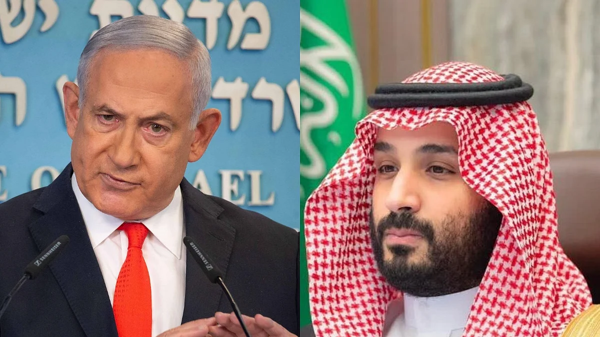 محمد بن سلمان و بنجامن نیتن یاہو، تصویر آئی اے این ایس