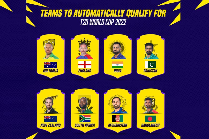 ٹی-20 عالمی کپ 2022: براہ راست رسائی حاصل کرنے والی 8 ٹیمیں