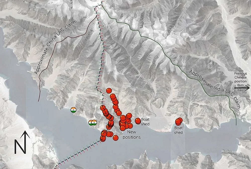पैंगोंग सो, भारत और चीन की पोजीशन और असली LAC से संबंधित दावे 