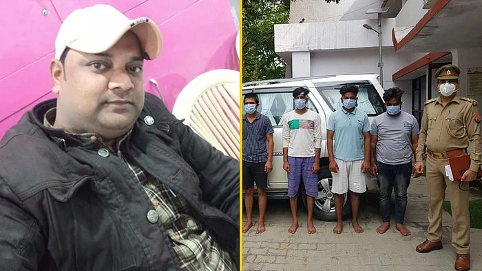 लेफ्ट: पत्रकार विक्रम जोशी, राइट: गिरफ्तार आरोपी