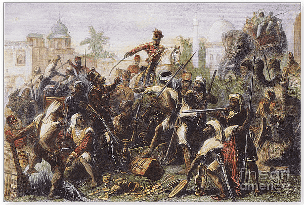 भारत में 1857 के सैनिक विद्रोह का नजारा (बंगाल आर्मी)