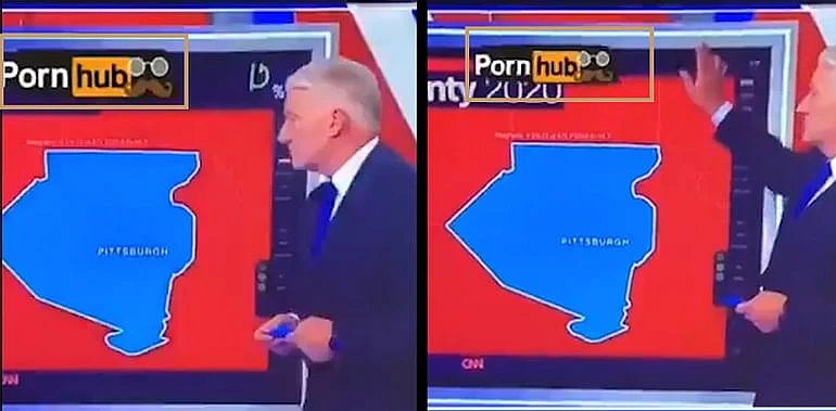 CNN के चुनाव ब्रॉडकास्ट पर पॉर्नहब का लोगो? ध्यान से देखिए!