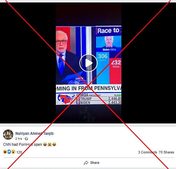 CNN के चुनाव ब्रॉडकास्ट पर पॉर्नहब का लोगो? ध्यान से देखिए!
