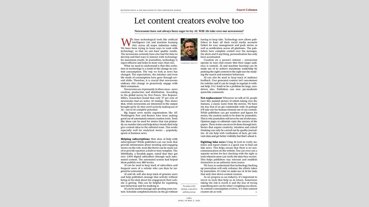 Let content creators evolve too
