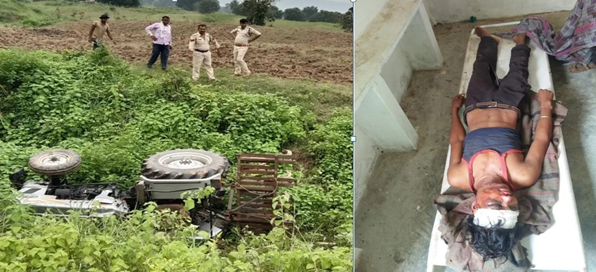 काम के दौरान ट्रैक्टर खाई में गिरा, चालक की मौत