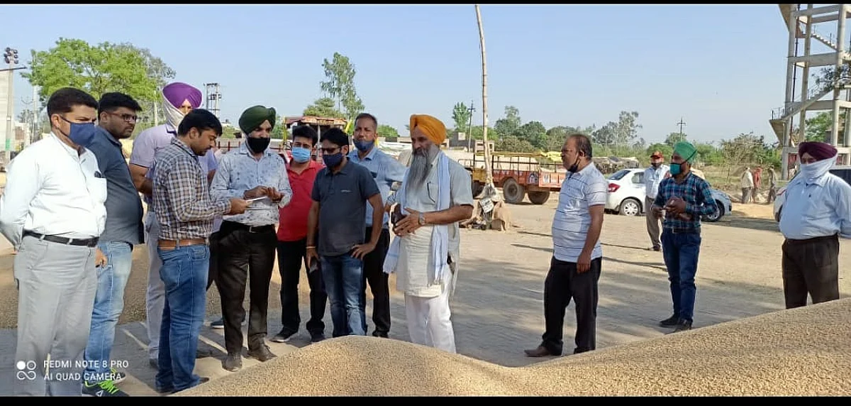 गेहूं में नमी की जांच के लिए कृषि अधिकारी ने अनाज मंडियों का किया दौरा