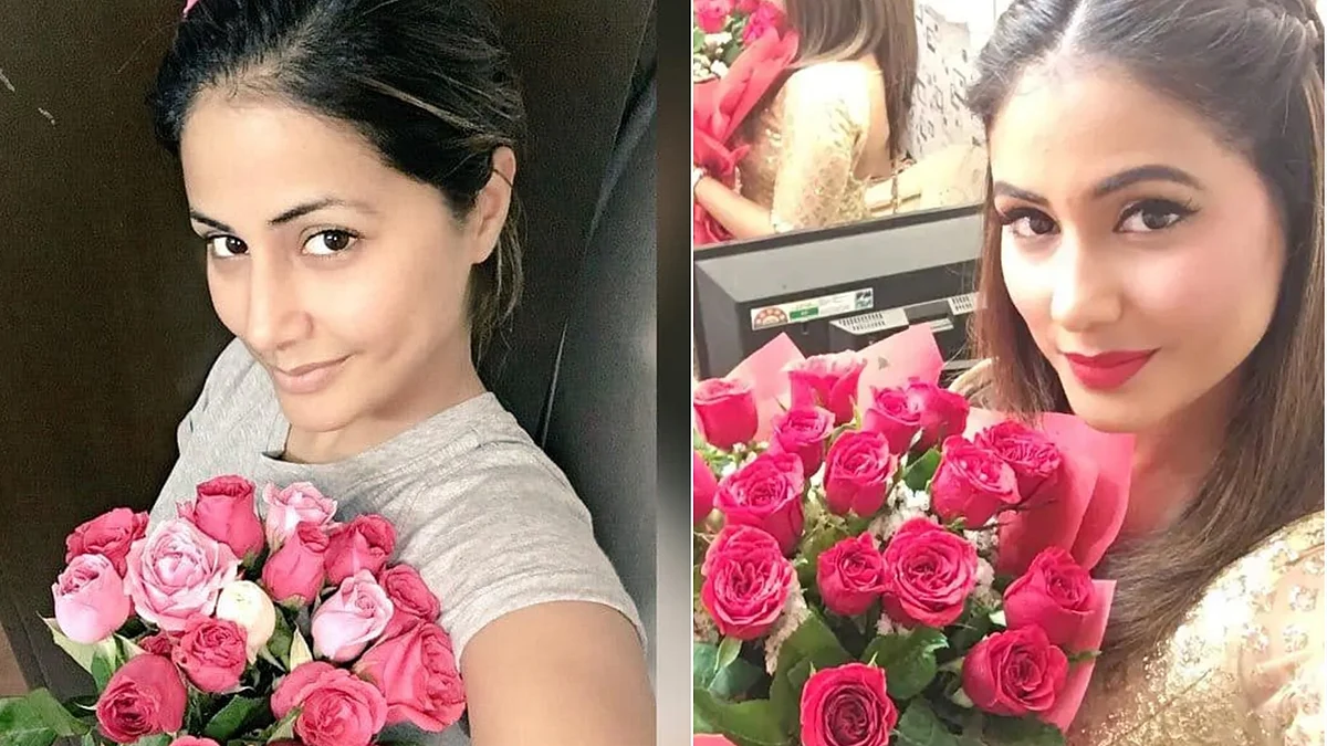 गुलाब का फूल पसंद हैं हिना को