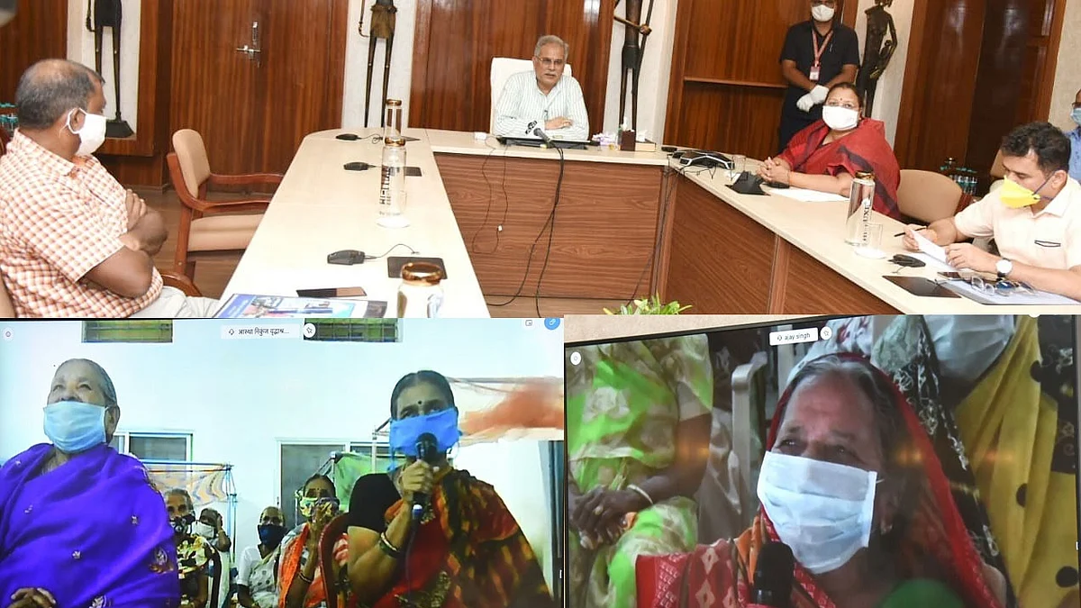 छत्तीसगढ़ : वृद्धाश्रमों के बुजुर्गों से सीएम भूपेश बघेल ने की चर्चा