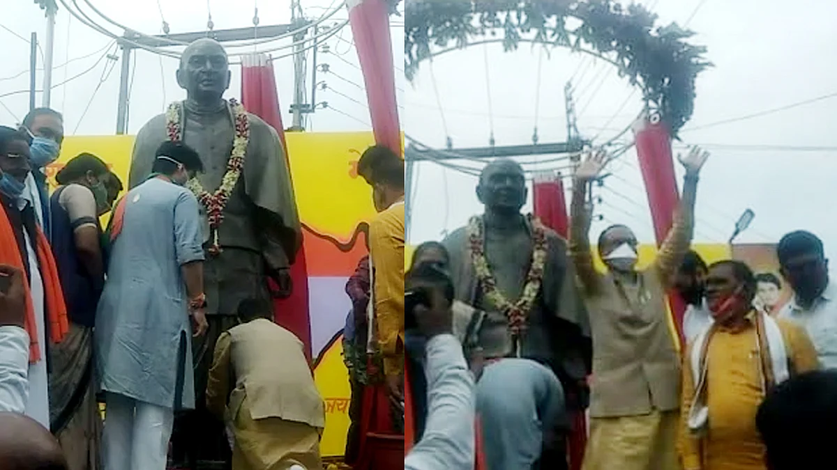 मुख्यमंत्री का बदनावर दौरा, सरदार वल्लभभाई पटेल की मूर्ति का किया अनावरण