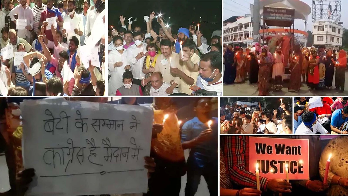 UP: हाथरस पीड़िता को इंसाफ दिलाने निकाला कैंडल मार्च- भूख हड़ताल पर परिजन