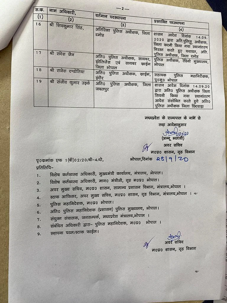 पुलिस विभाग ने जारी की लिस्ट