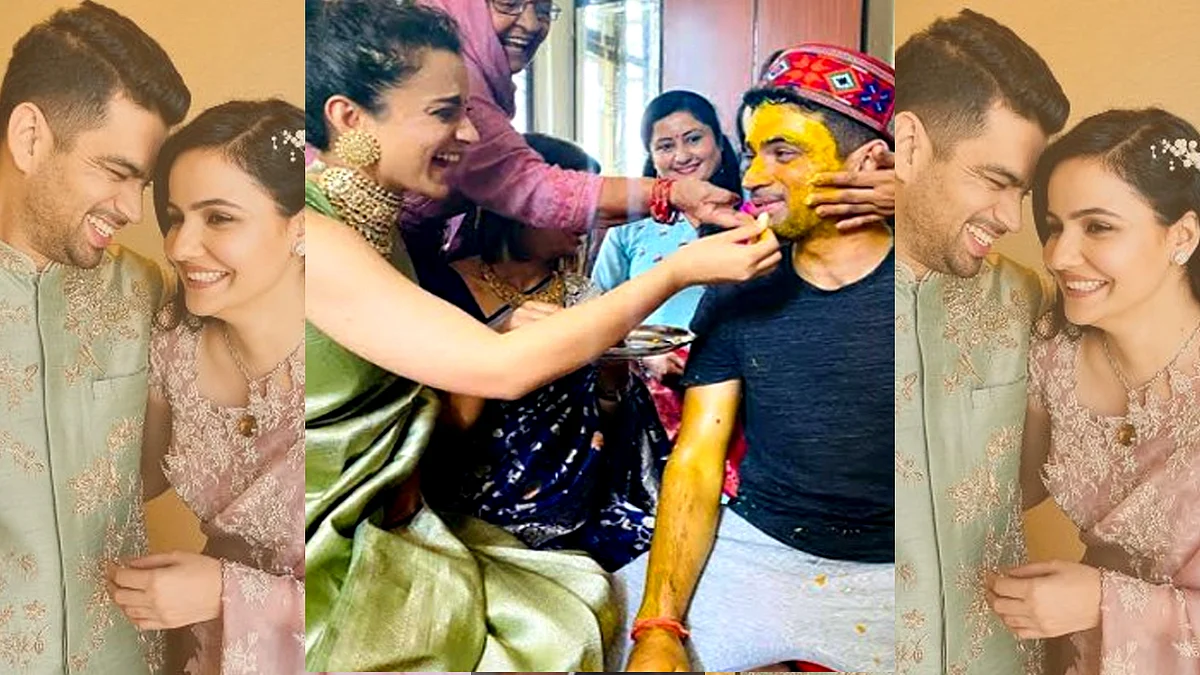 कंगना रनौत ने बधाई समारोह में भाई अक्षत को लगाई हल्दी, सामने आया वीडियो