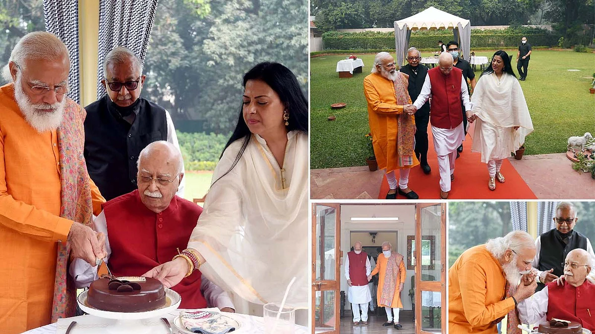 PM मोदी ने आडवाणी को घर जाकर दी जन्मदिन की बधाई- केक काटकर मनाया बर्थडे