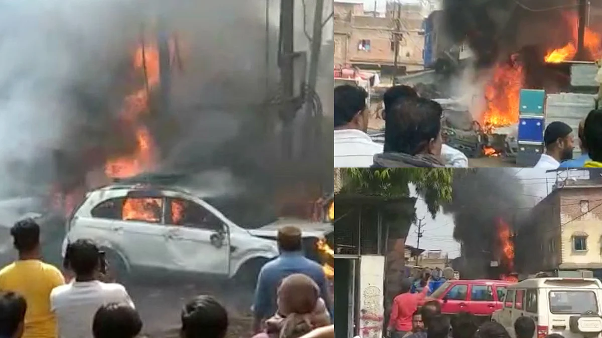 भोपाल में शॉर्ट सर्किट से ट्रांसफार्मर में लगी आग, 8 गाड़ियां हुईं ख़ाक
