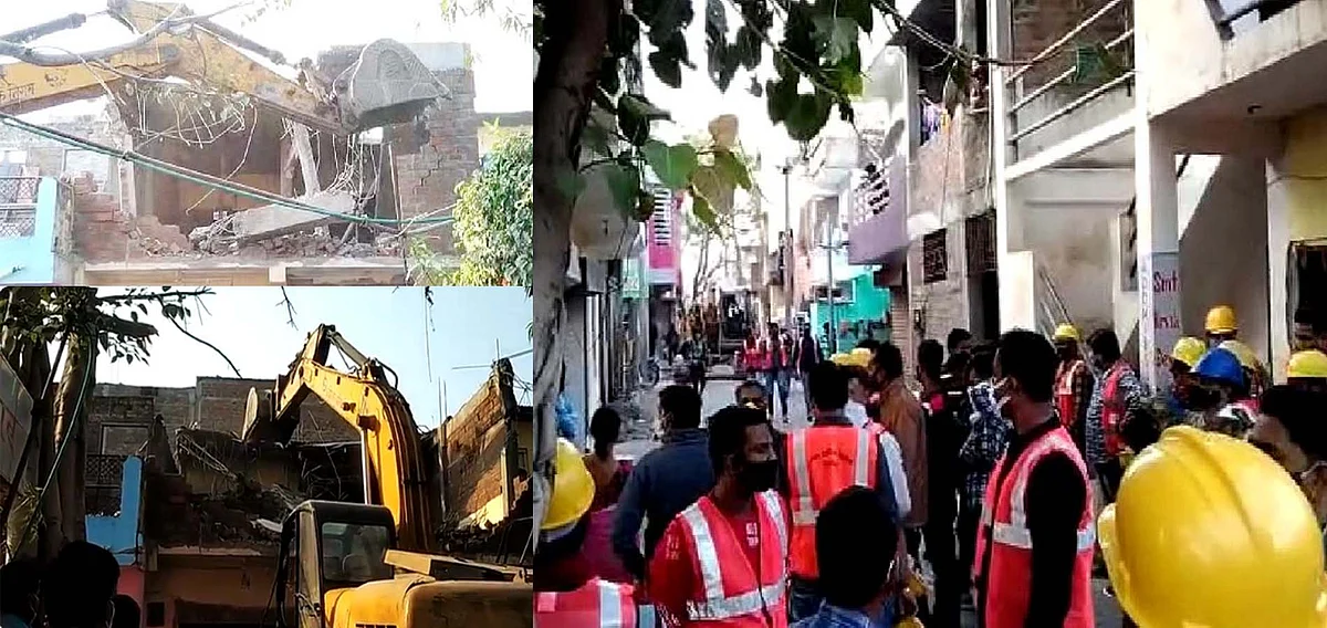 नगर निगम की कार्रवाई: कंप्यूटर बाबा के करीबी की अवैध संपत्ति पर चला बुलडोजर