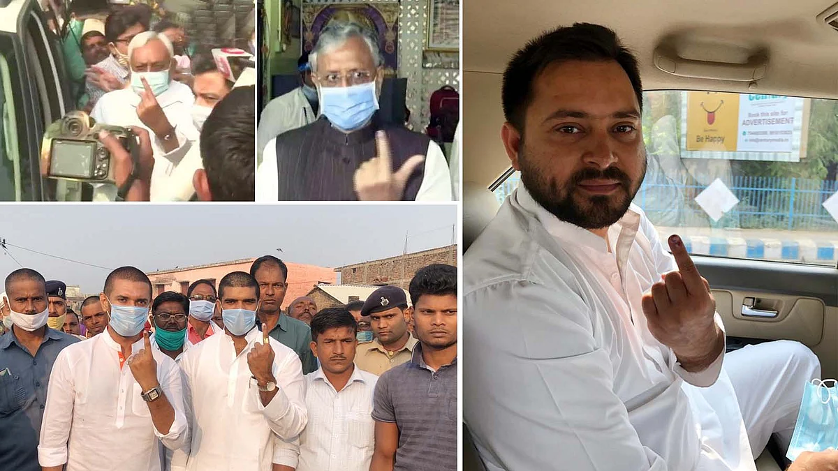 बिहार चुनाव के दूसरे चरण की वोटिंग- CM नीतीश समेत कई दिग्गजों ने डाला वोट
