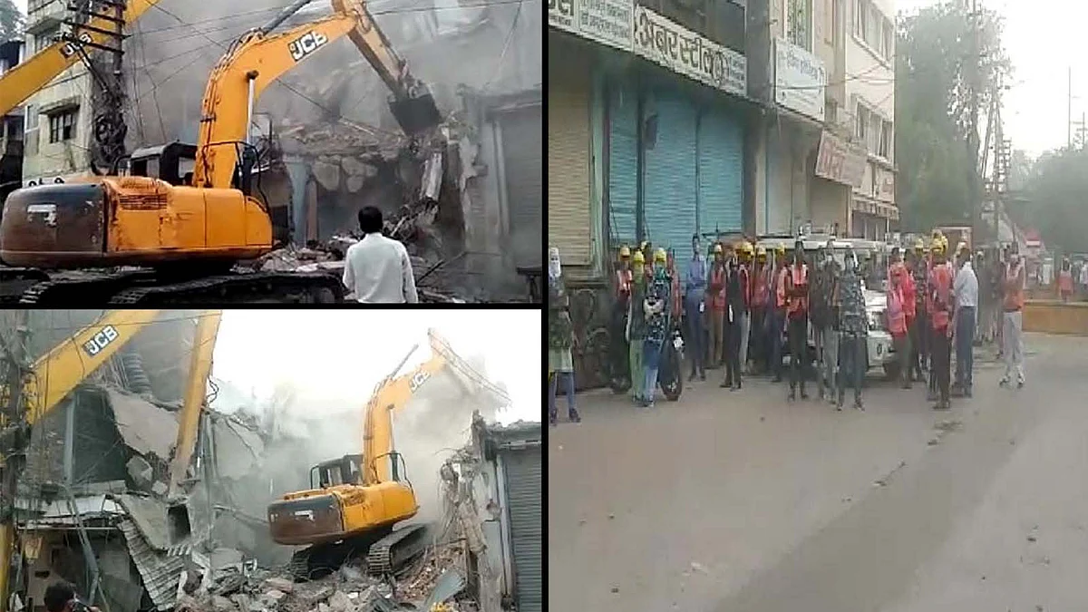 इंदौर: अब निगम की टीम ने 'गुंडे मनोहर वर्मा' के अवैध मकानों को किया ध्वस्त