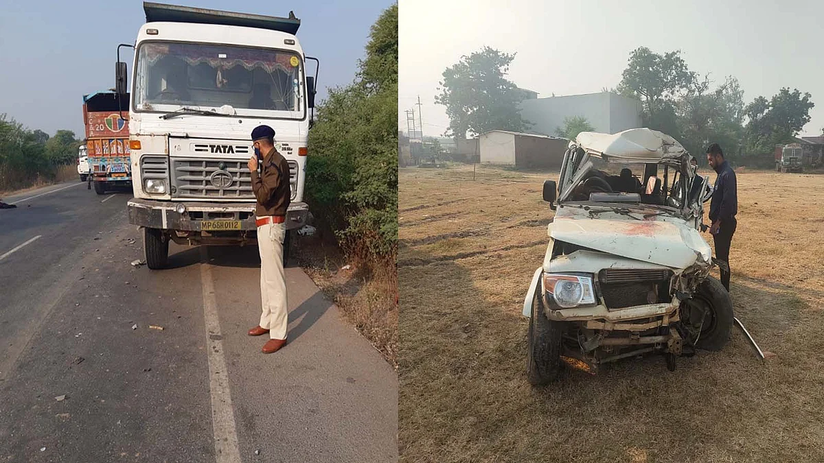 सतना में दर्दनाक सड़क हादसा: डंपर और बोलेरो की भिड़ंत से 7 लोगों की हुई मौत