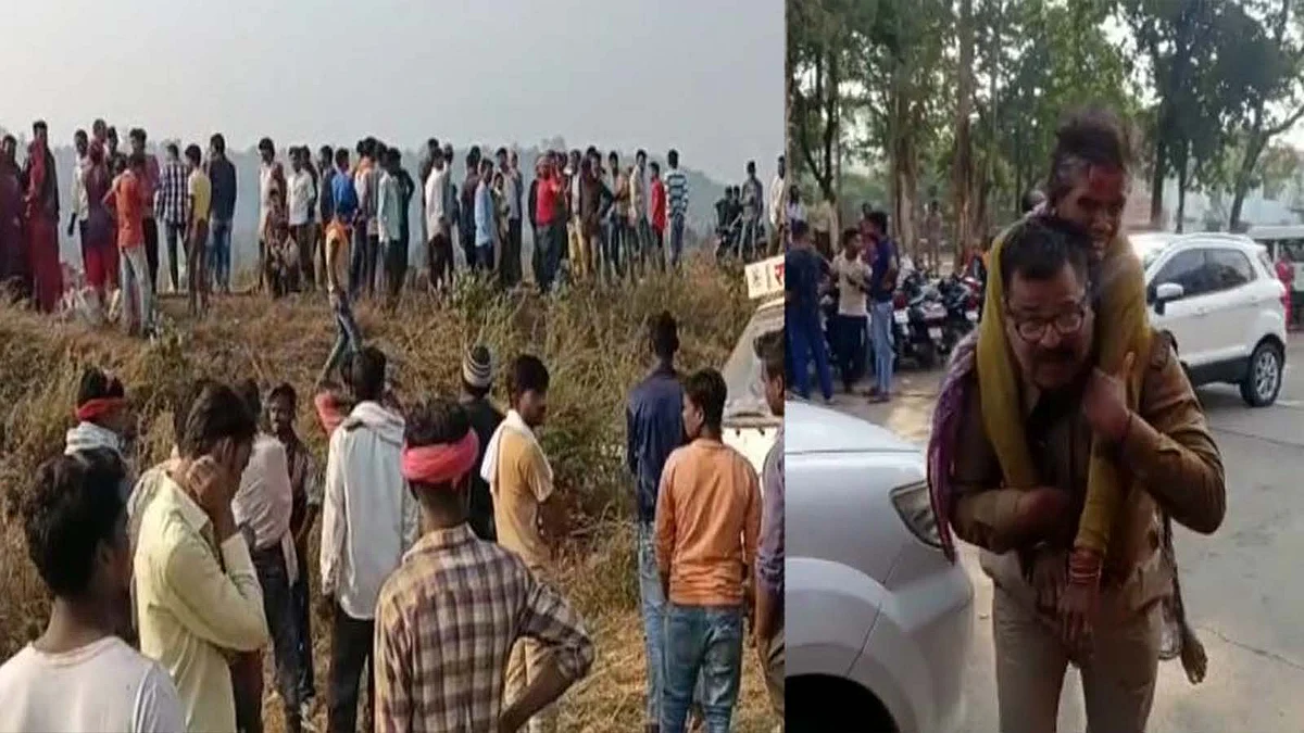 मजदूरों से भरा वाहन पलटा, ASI ने घायलों को पीठ पर लादकर पहुंचाया अस्पताल