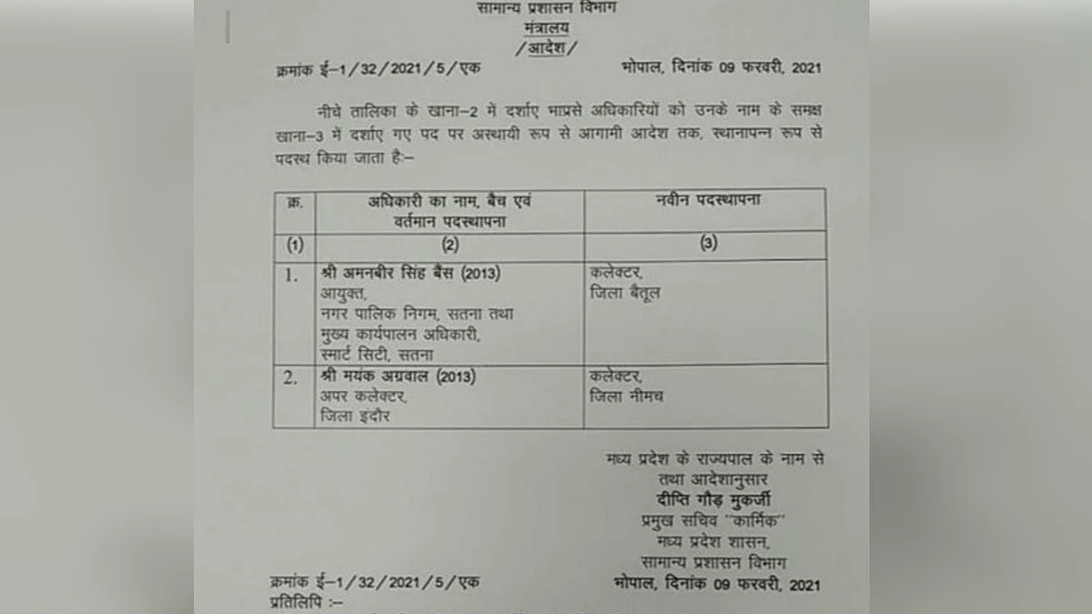 सामान्य प्रशासन विभाग ने जारी किया नया आदेश