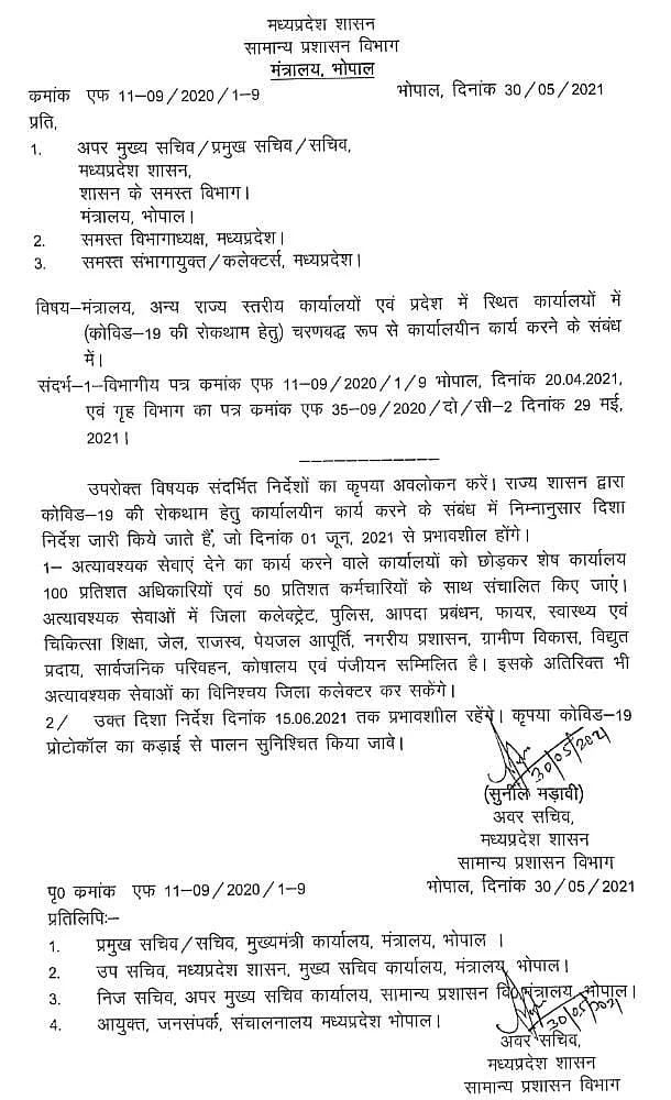 जारी आदेश