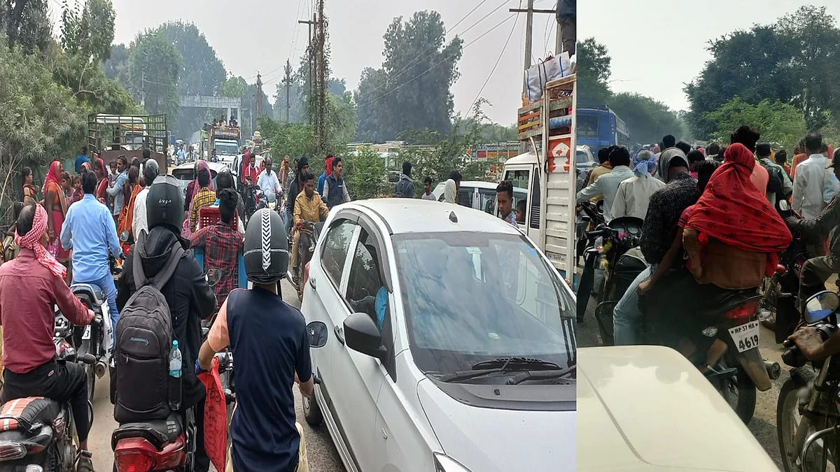 बांद्राभान सांगाखेड़ा मार्ग पर सुबह से जाम