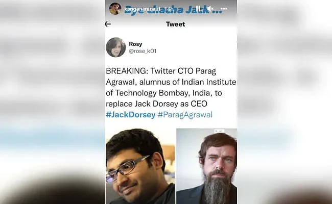 जैक डोर्सी के Twitter के CEO पद से इस्तीफा देने के बाद कंगना ने कहा 'बाय'