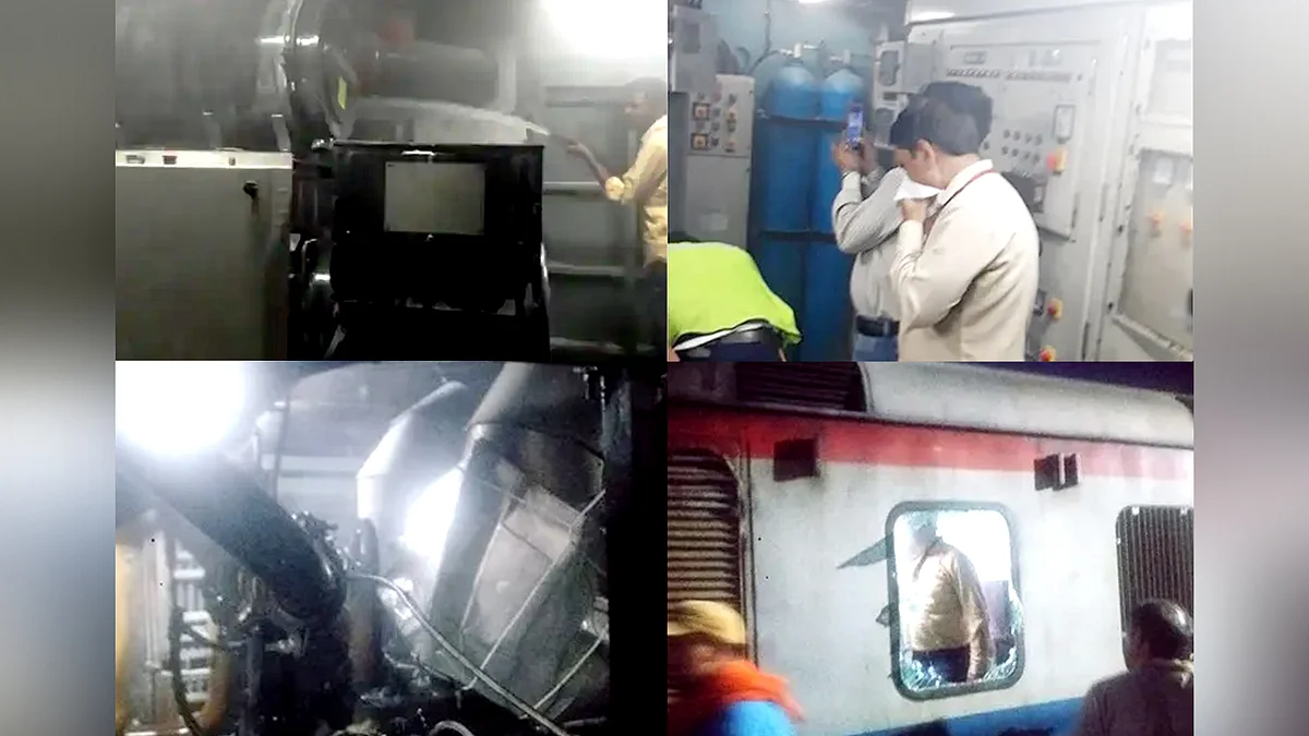मध्य प्रदेश के जबलपुर स्टेशन पर ट्रेन में लगी आग