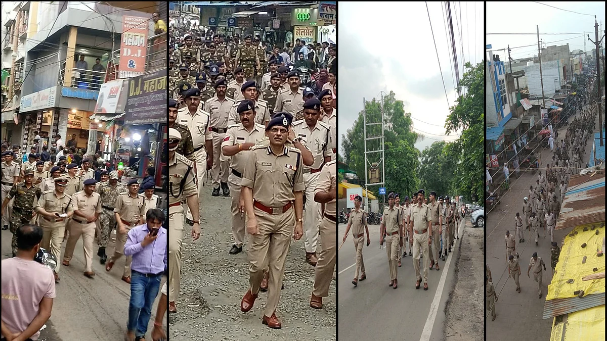 मध्य प्रदेश पुलिस का मार्च एक अलग ही अंदाज में आया नजर