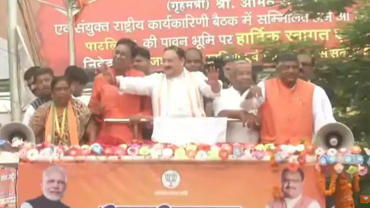 बिहार के पटना में जेपी नड्डा का मेगा रोड शो