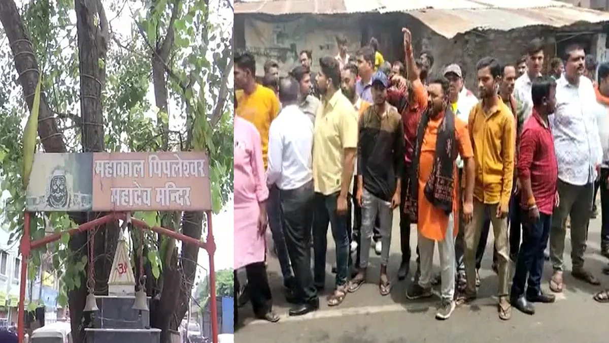एक मंदिर में शिवलिंग तोड़ने पर गुस्साई भीड़