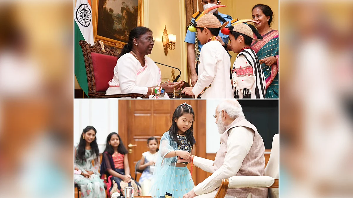 राष्ट्रपति भवन और PM आवास पर बना रक्षाबंधन