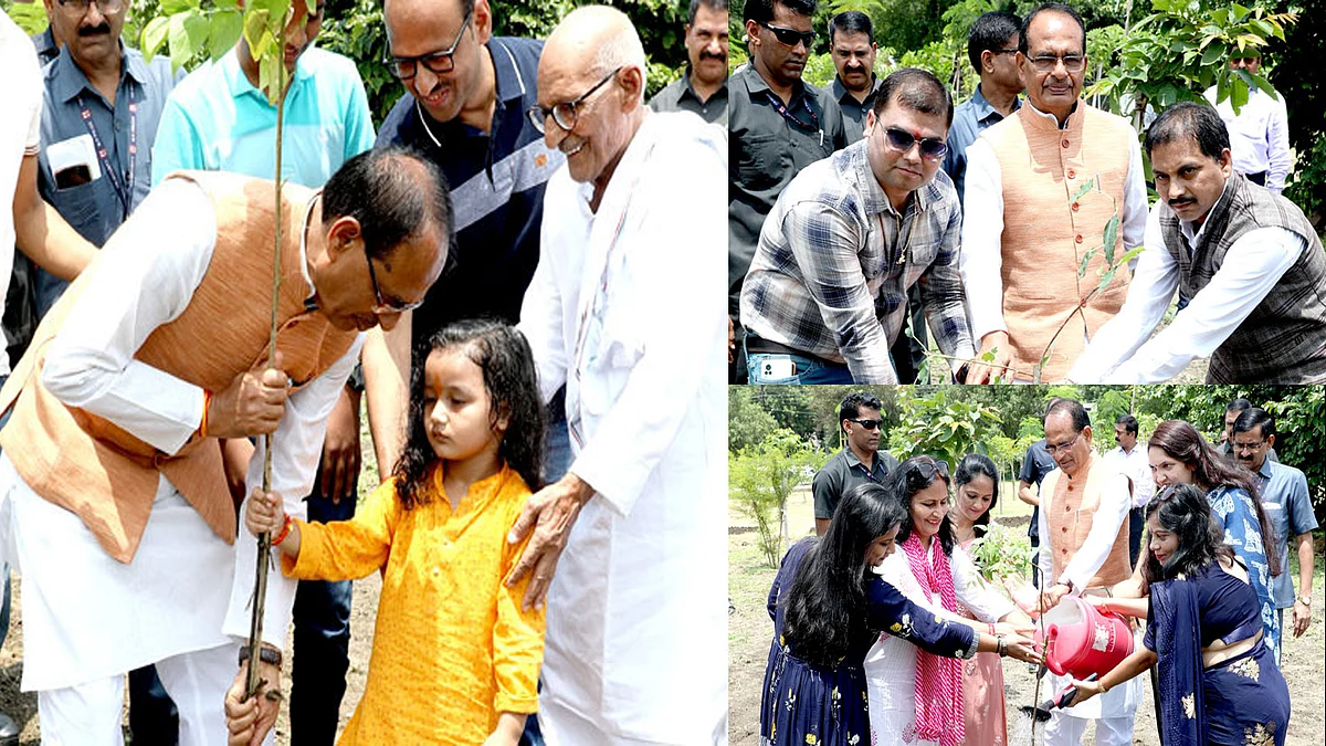 आज CM ने लगाए पीपल, नीम और हरसिंगार के पौधे