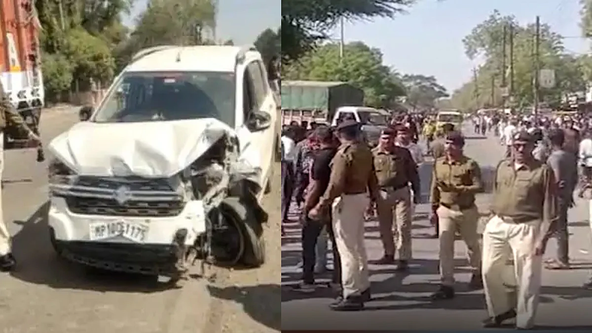 खरगोन में कार ने 5 लोगों को रौंदा