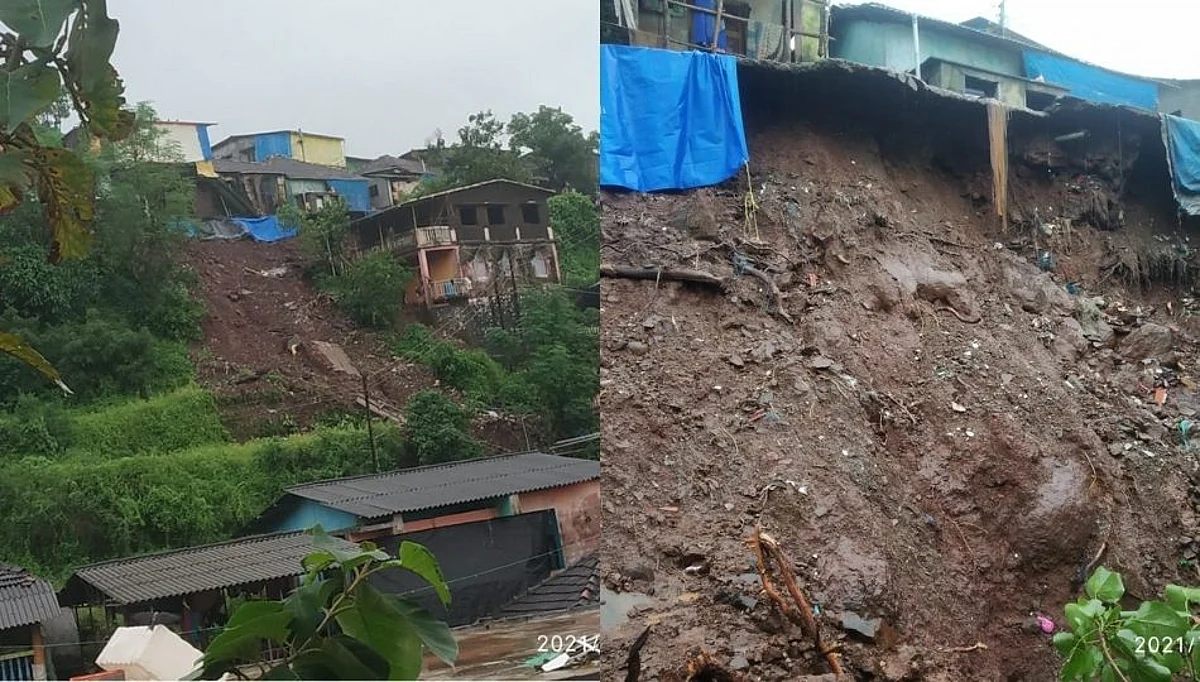 रायगड मधील राजपुरी येथे दरड कोसळली; ४ घरांचे नुकसान !