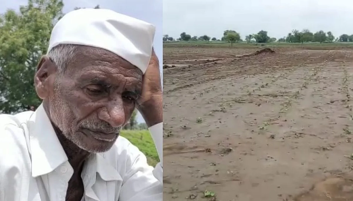 Saam Tv Impact - 'त्या' नुकसानग्रस्त शेतकऱ्यांच्या वाहून गेलेल्या शेतीचा पंचनामा!
