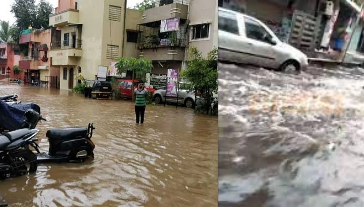 पावसाचे रौद्ररुप! ढगफुटी झाल्याने वाहने गेली वाहून