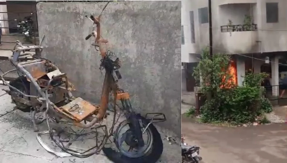 चार्जिंगला लावलेली इलेक्ट्रिक बाईक जळून खाक !