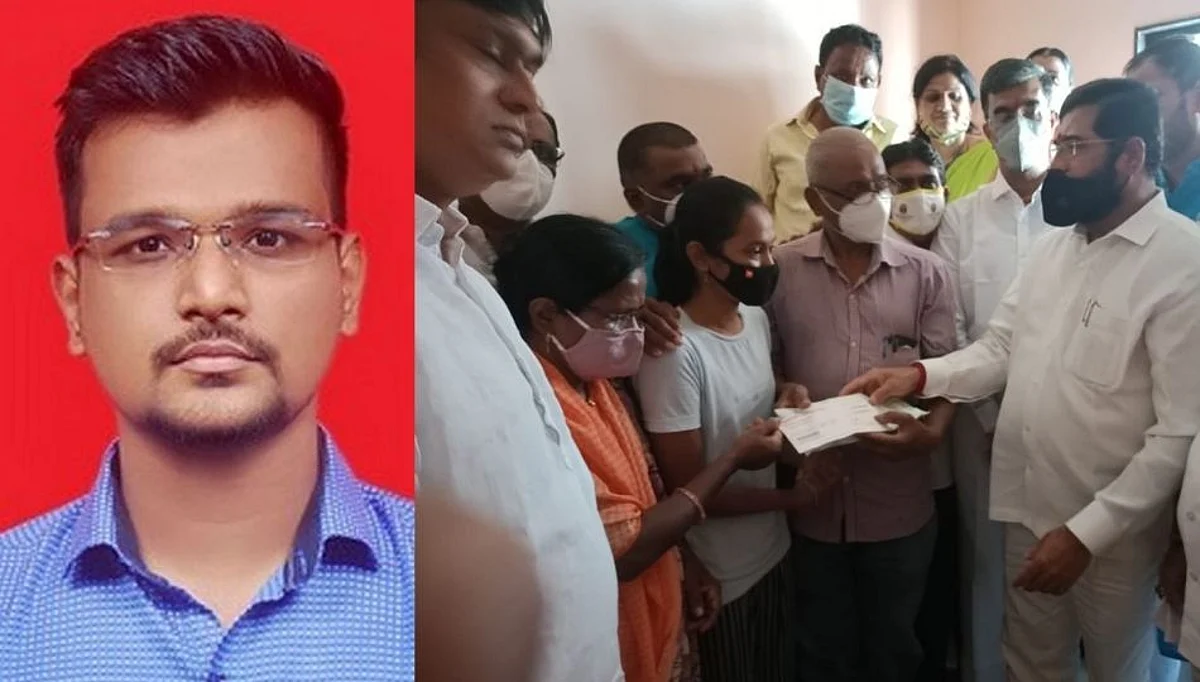 एकनाथ शिंदे यांनी घेतली स्वप्नील लोणकर यांच्या कुटुंबियांची भेट