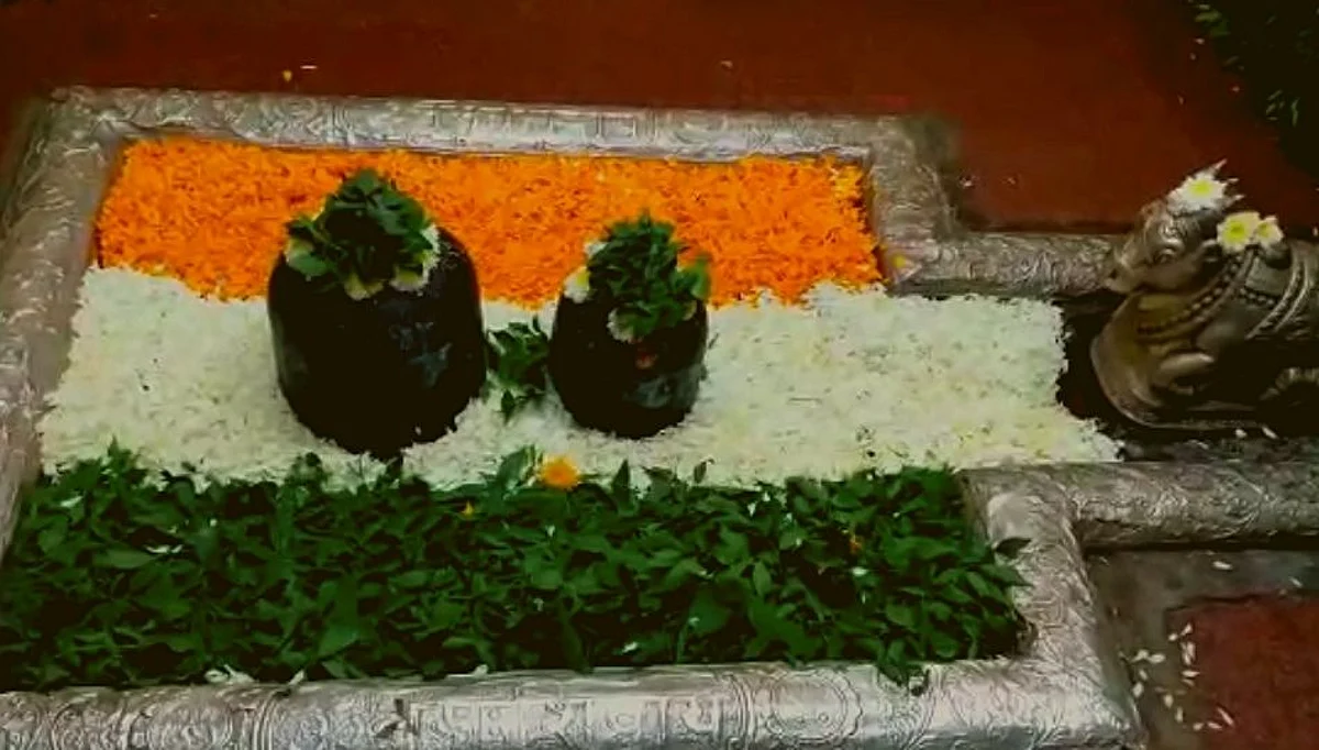 स्वातंत्र्यदिनाच्या पार्श्वभूमीवर शिखर शिंगणापूरमधील मंदिरात तिरंगी फुलांची सजावट!