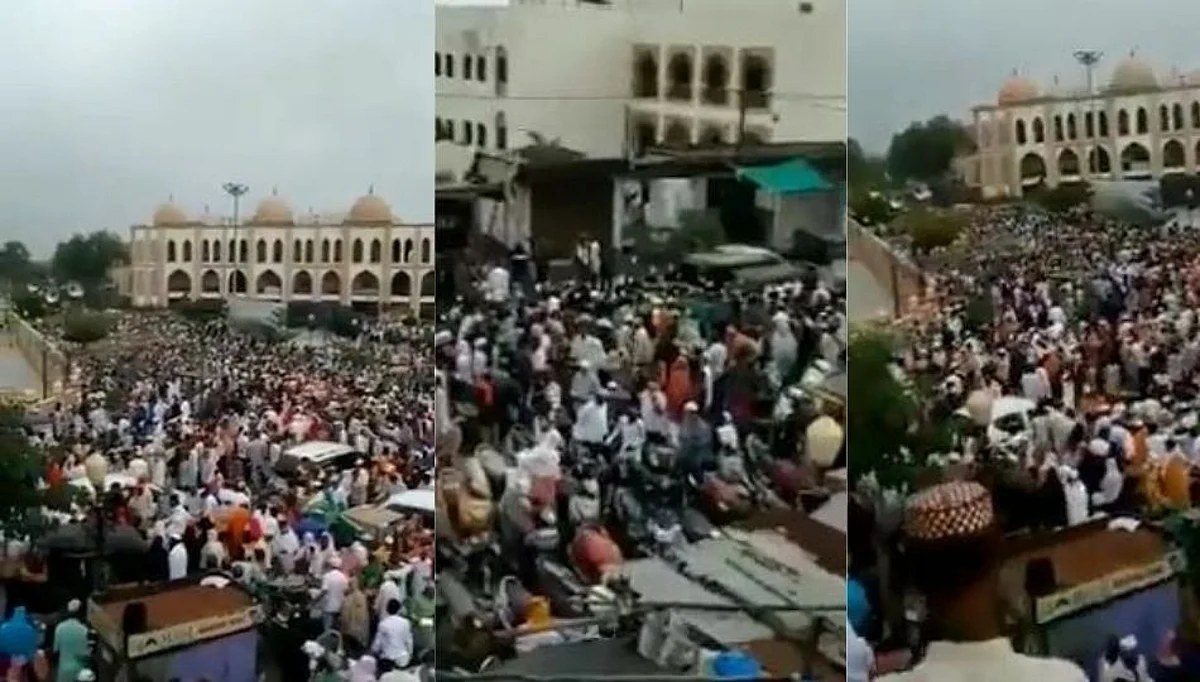 नागपूरच्या ताजबाग परिसरात मुस्लिम नागरिकांची तुफान गर्दी; कोरोना नियमांना हरताळ!